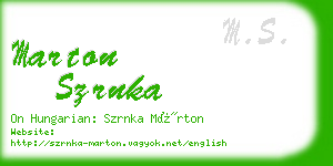 marton szrnka business card